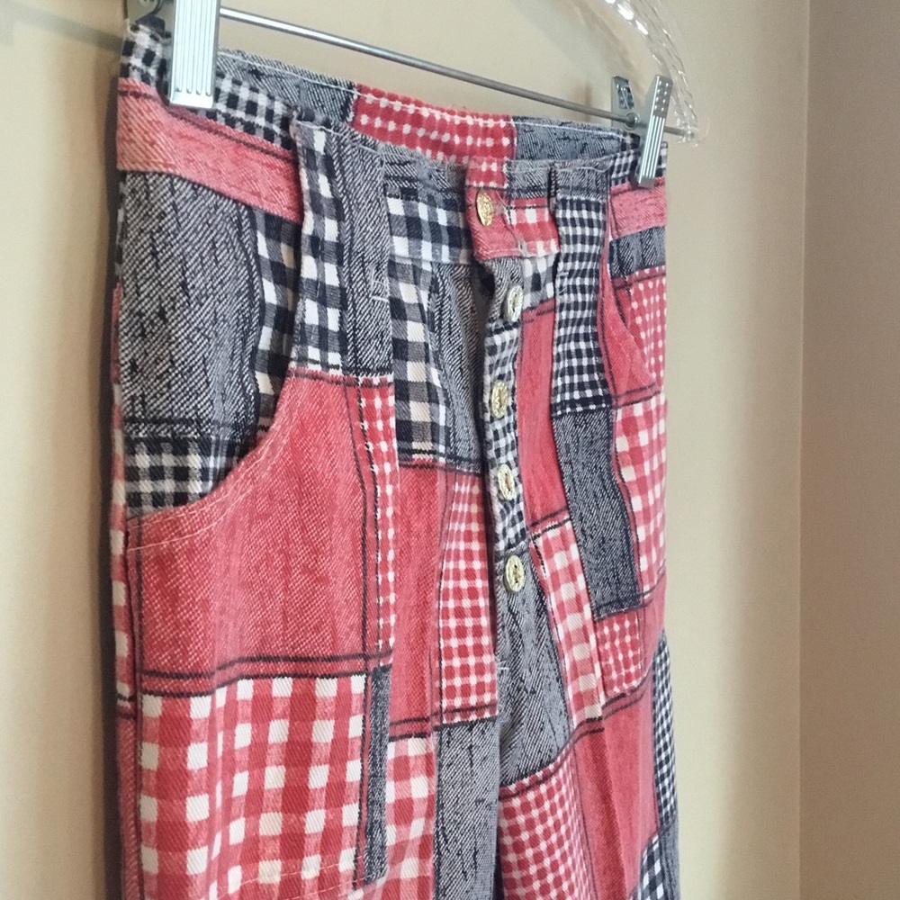 Vintage Handmade Patchwork Bell Bottom Jeans - image 8